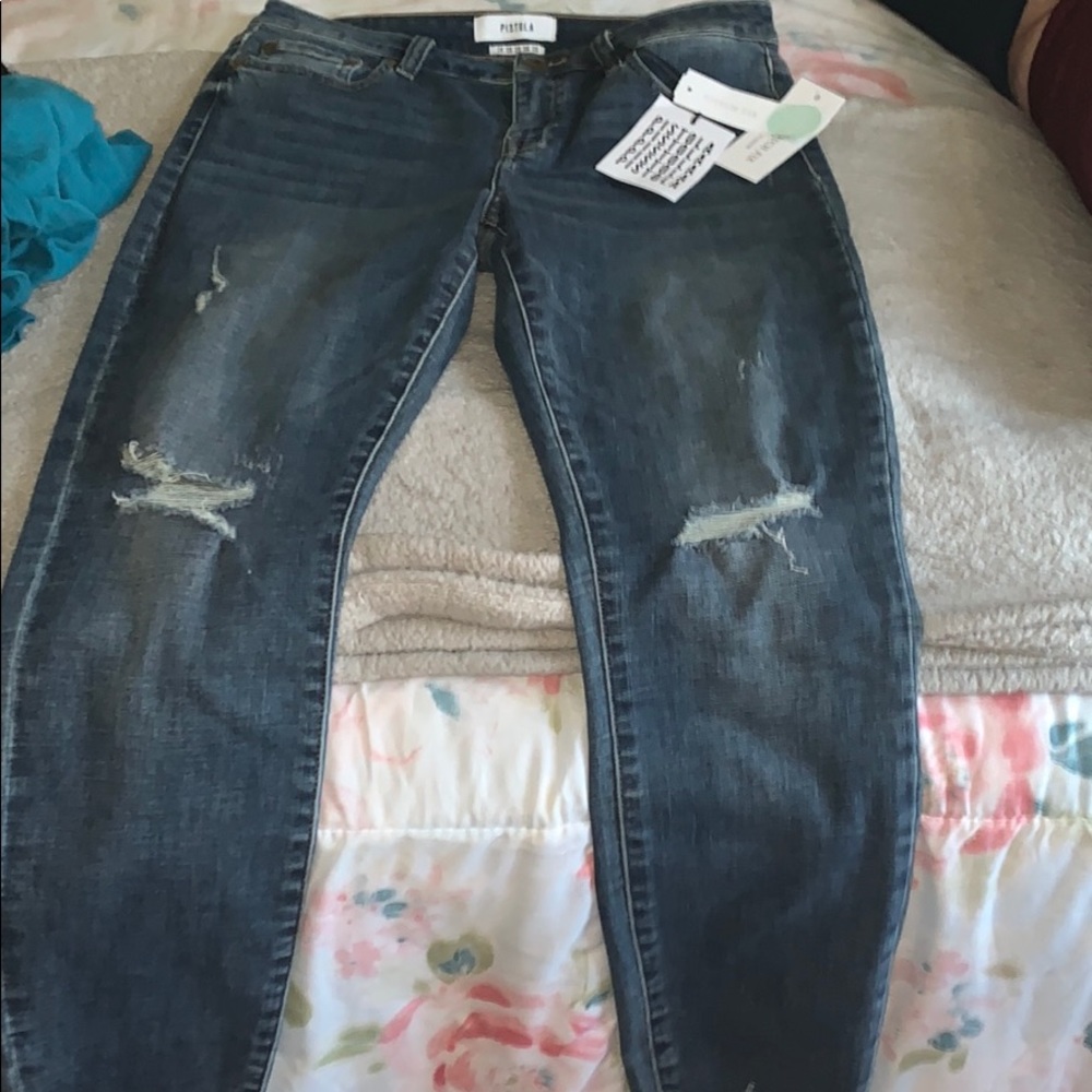 Pistols indigo jeans cut off ankle